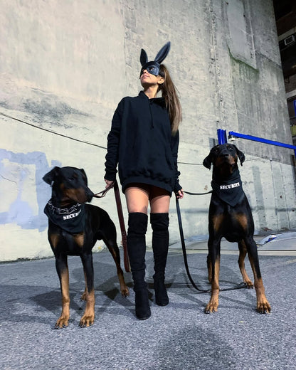 Parisian Pet 'Security®' Bandana - Comfortable, Fashionable Black Pet Bandana for Dogs & Cats, Trendy and Durable Pet Accessory
