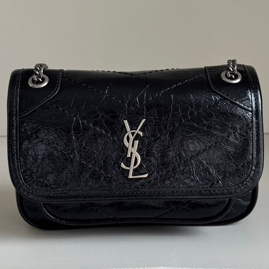 YSL 2026 Saint Laurent Niki Baby Bag 18cm Black Calfskin