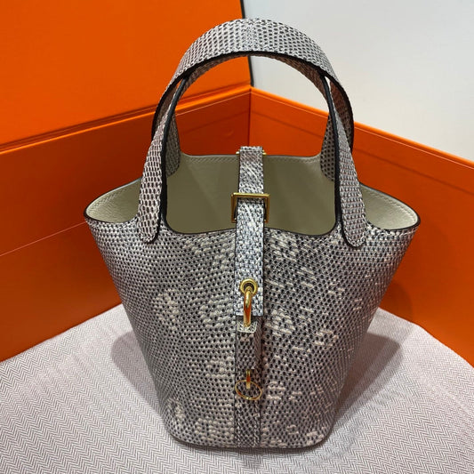 High-end Hermes 2026 Micro Picotin Lock 14 Bag Lizard Skin
