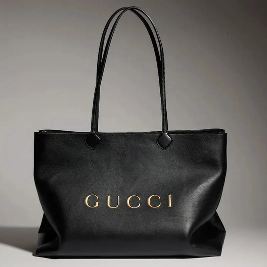 Gucci 2026 NY Large Tote Bag 42cm Black Canvas Leather